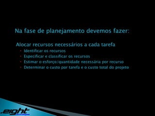 Estimar prazos, custos, recursos disponíveis