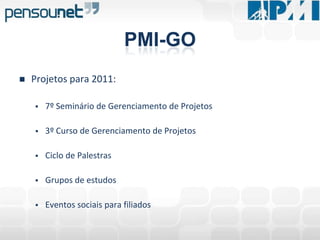 GERENCIAMENTO DE PROJETOSAs 9 áreas de conhecimentoGERENCIAMENTO DE PROJETOSOs 5 grupos de processosGERENCIAMENTO DE PROJETOSO que é feito durante a iniciação do projeto?