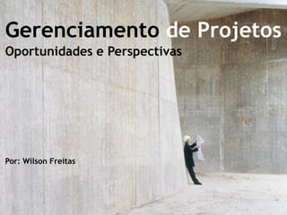 Gerenciamento de Projetos
Oportunidades e Perspectivas




Por: Wilson Freitas
 