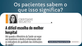 Os pacientes sabem o
que isso significa?
 
