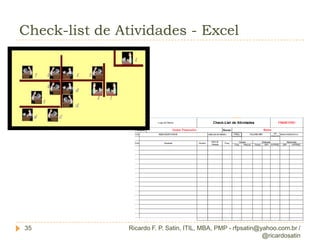 Controlar o escopo9Ricardo F. P. Satin, ITIL, MBA, PMP - rfpsatin@yahoo.com.br / @ricardosatin