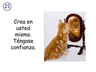 Crea en usted mismo. Téngase confianza. 