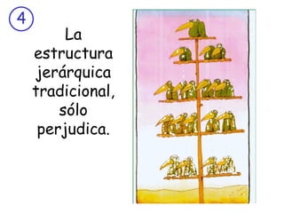La estructura jerárquica tradicional, sólo perjudica. 