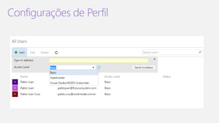 Configurações de Perfil
 