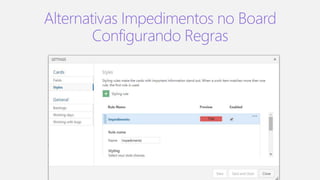Alternativas Impedimentos no Board
Configurando Regras
 