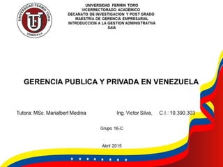 Gerencia publica y privada en venezuela