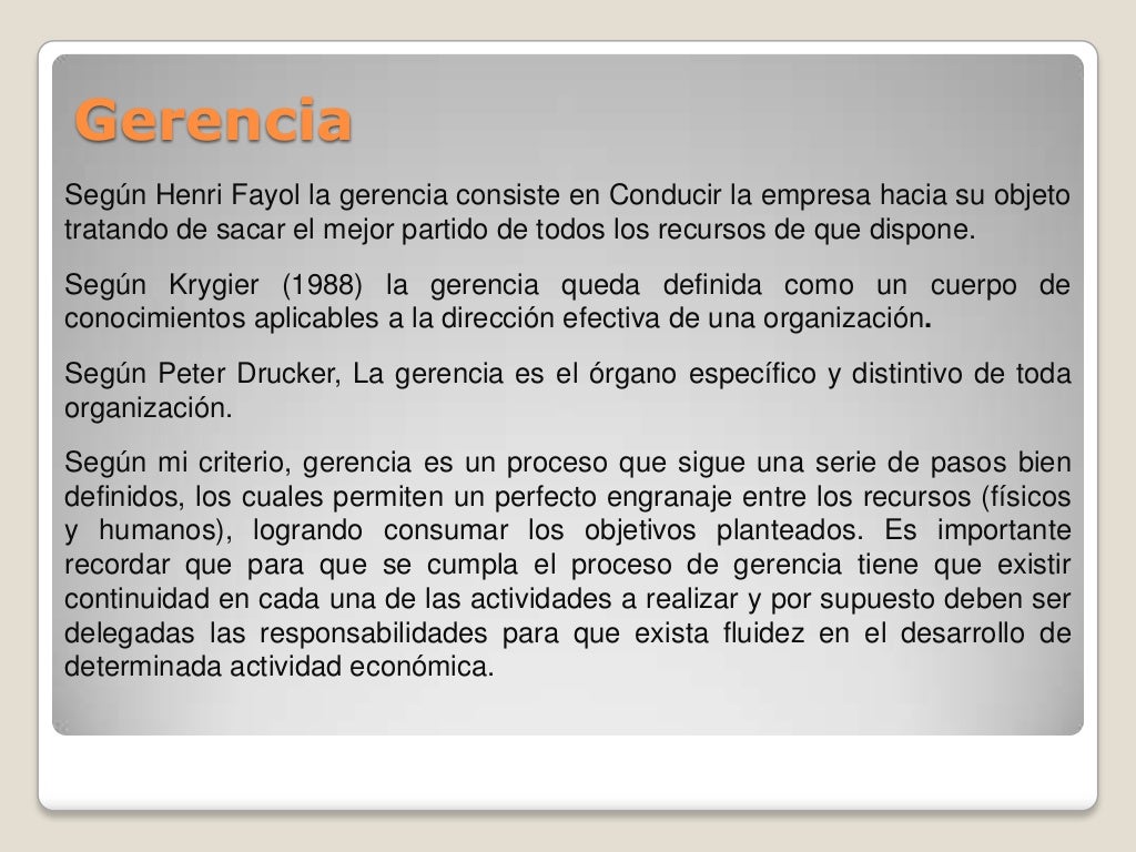 Gerencia segun autores