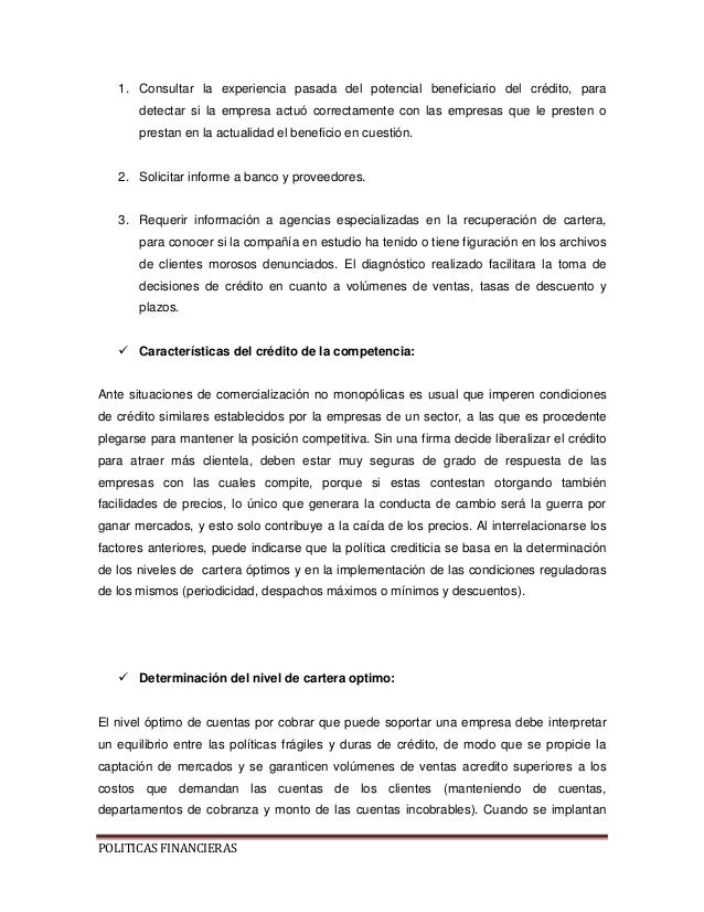 Politica de cartera pdf