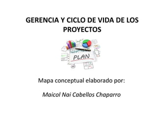 GERENCIA Y CICLO DE VIDA DE LOS
PROYECTOS
Mapa conceptual elaborado por:
Maicol Nai Cabellos Chaparro
 