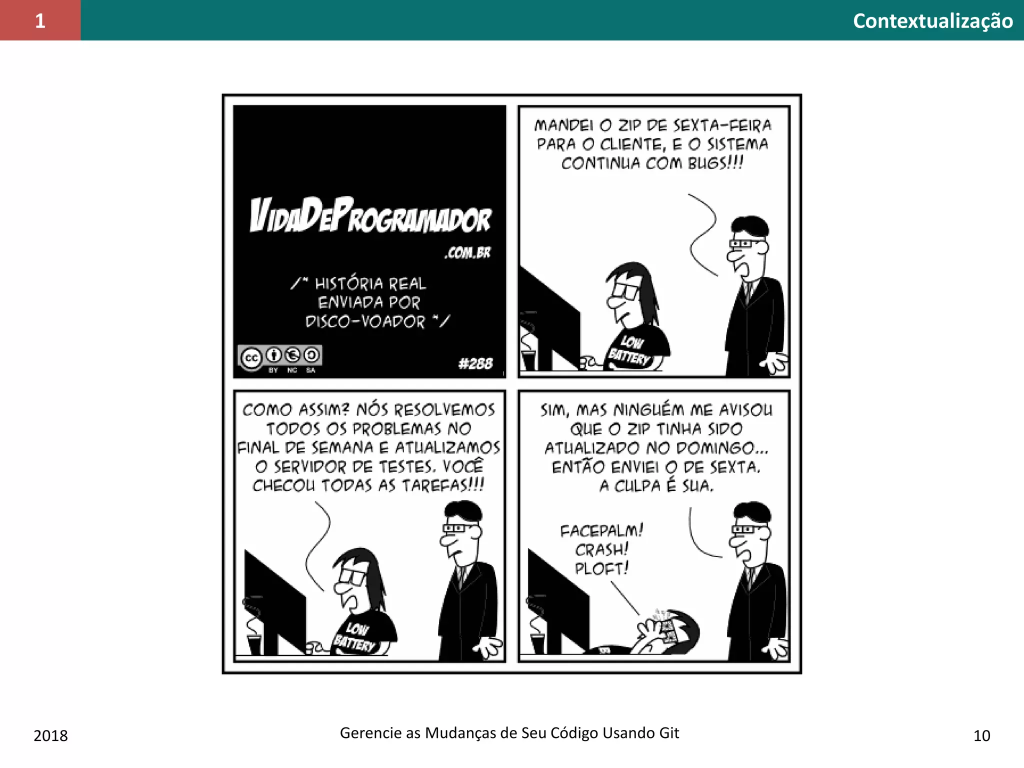 2018 Gerencie as Mudanças de Seu Código Usando Git 10
Contextualização1
 