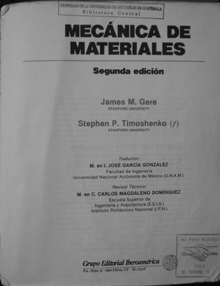 Gere &amp; timoshenko   mecánica de materiales