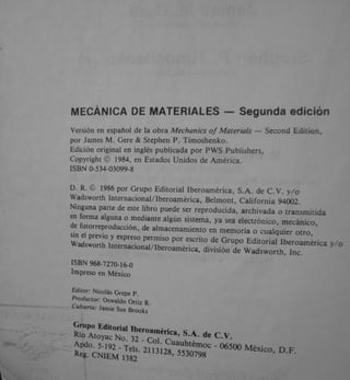 Gere &amp; timoshenko   mecánica de materiales