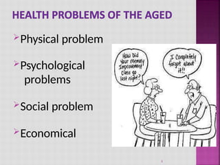 Physical problem
Psychological
problems
Social problem
Economical
5
 