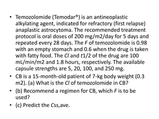 Temodar Rash Geriatric,obese and pediatric patients Pharmacokinetics | PDF