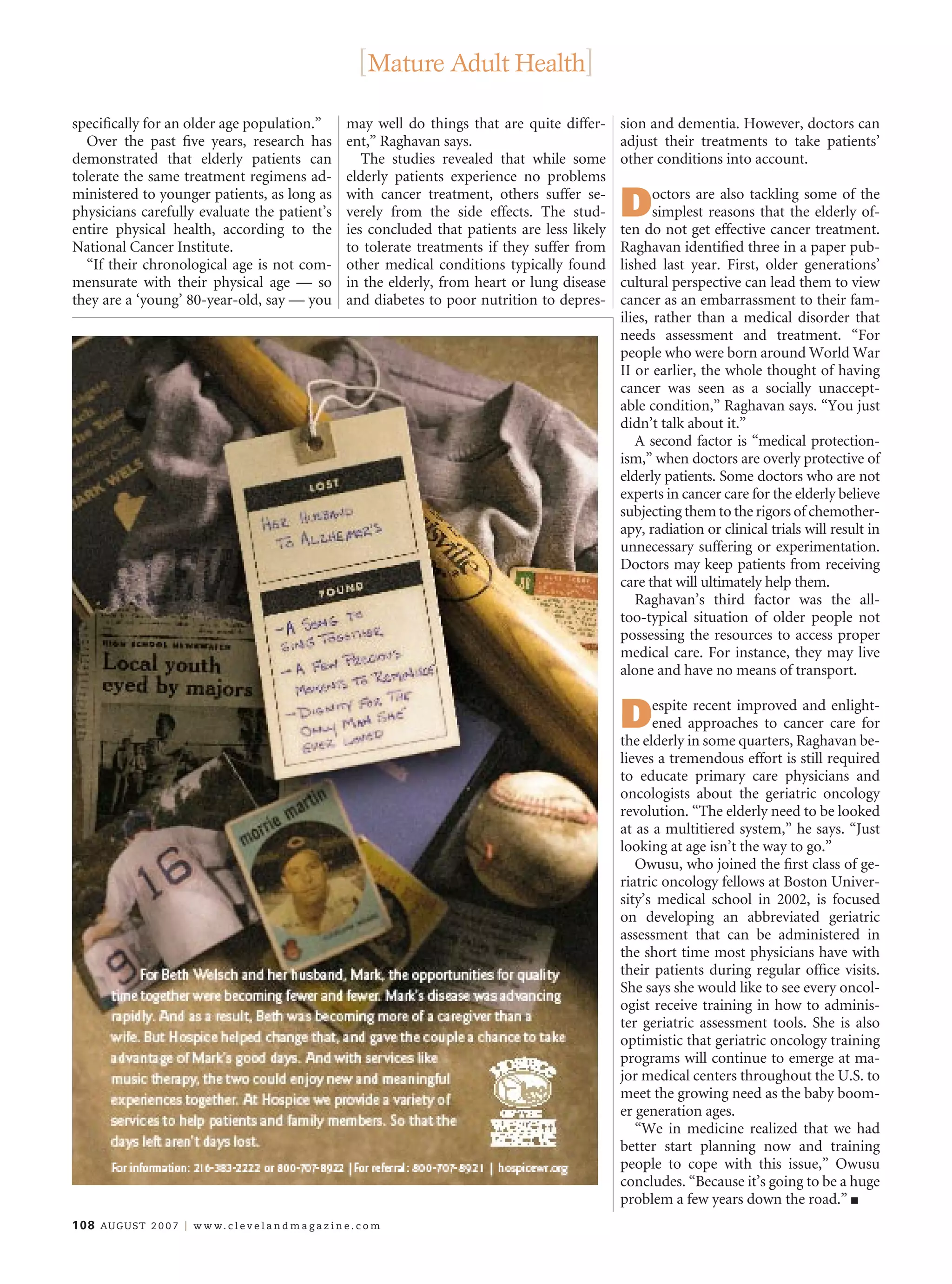 Geriatric oncology PDF Cancer Diseases and Conditions