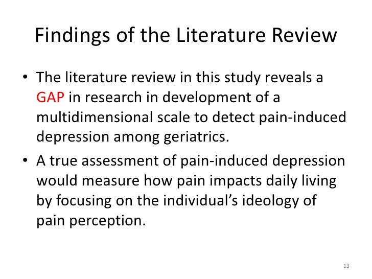 Literature review of depression