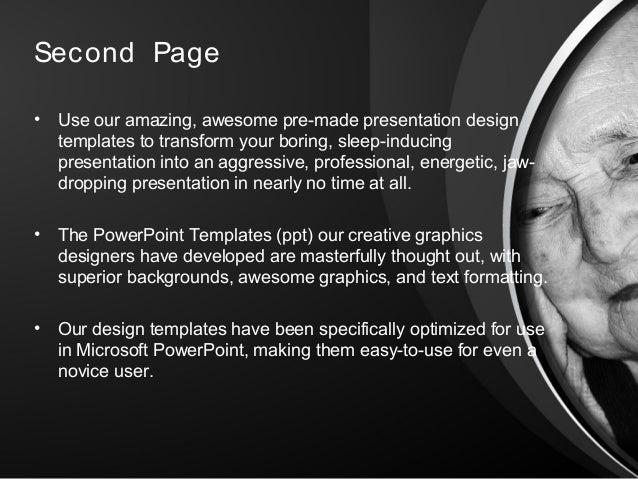 Geriatric Woman PowerPoint Template By PoweredTemplate