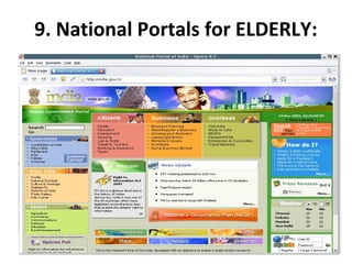 9. National Portals for ELDERLY:
 