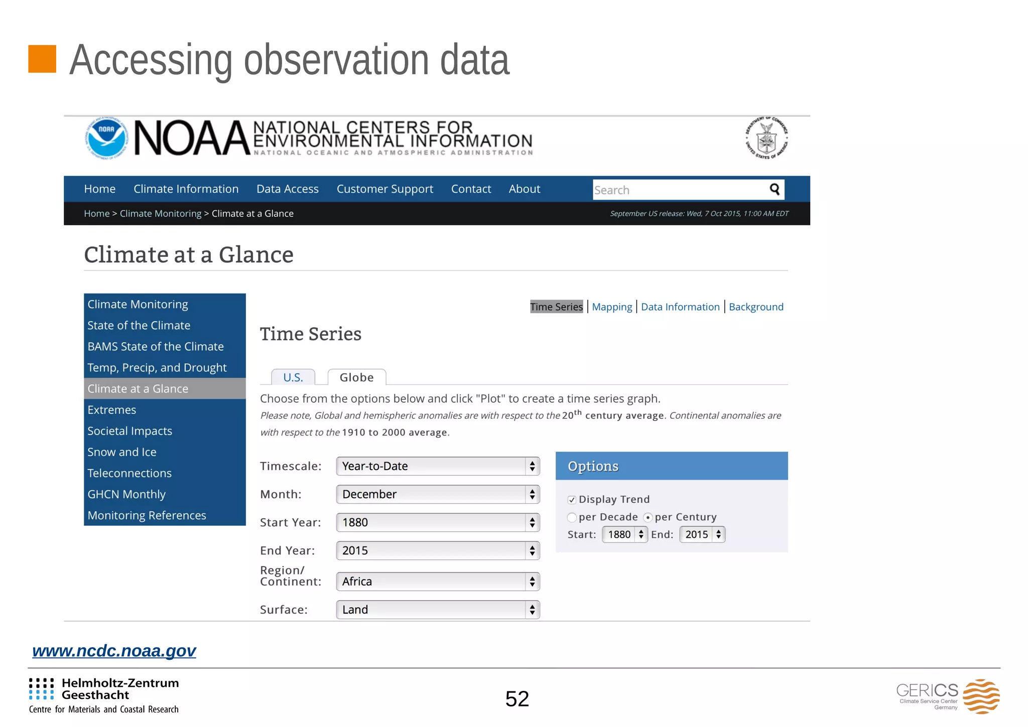 52
Accessing observation data
www.ncdc.noaa.gov
 