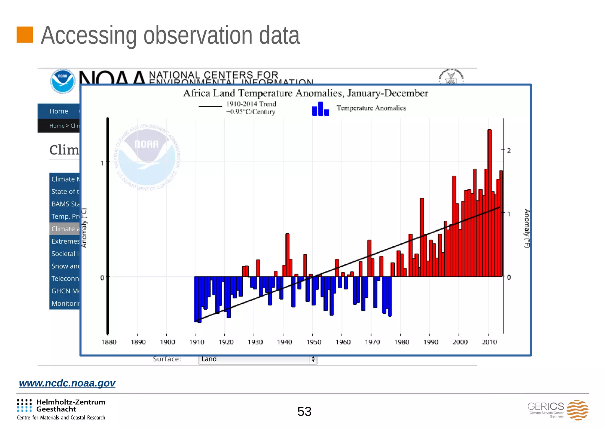 53
Accessing observation data
www.ncdc.noaa.gov
 