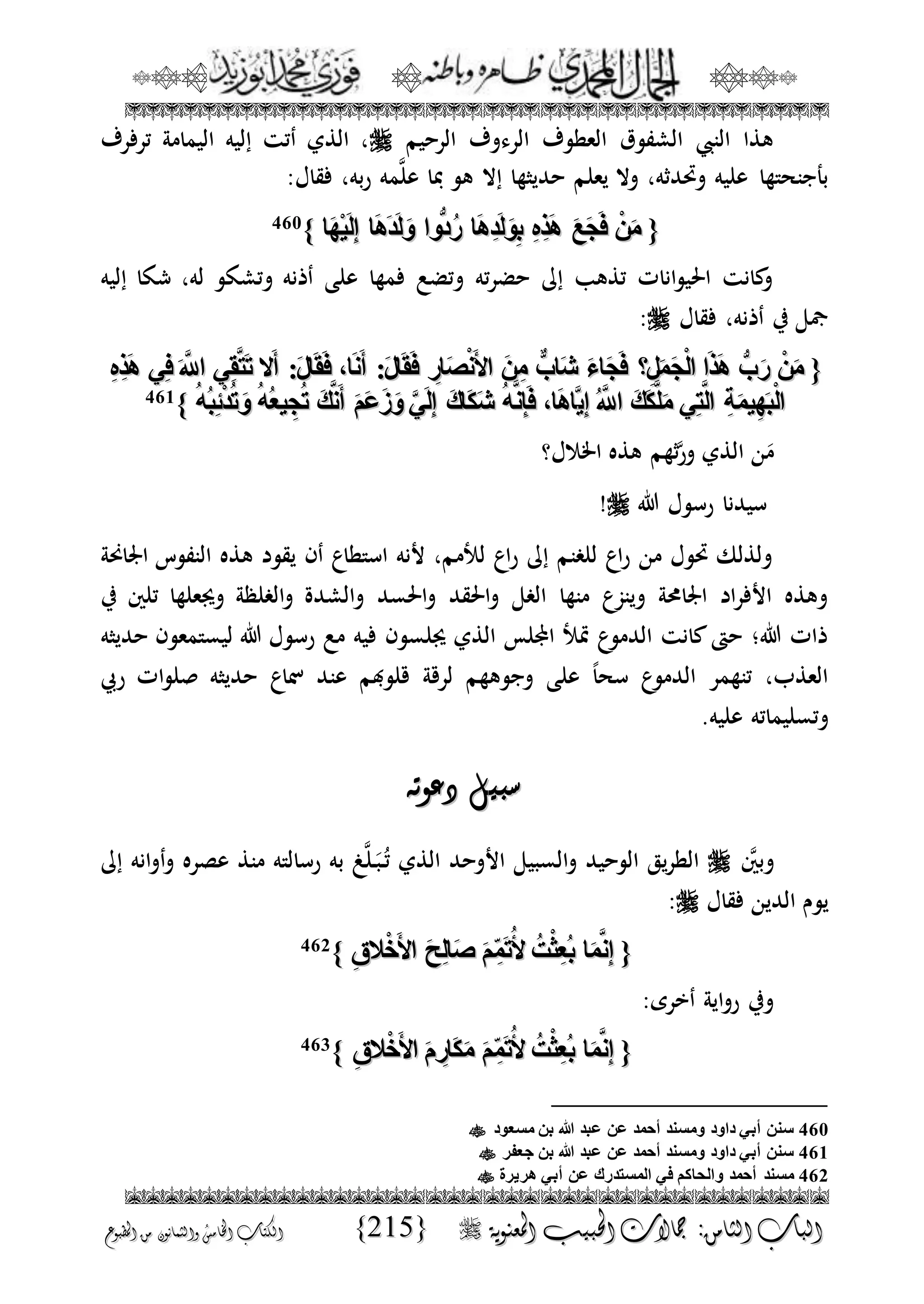 الجمال المحمدي لفضيلة الشيخ / فوزى محمد أبوزيد