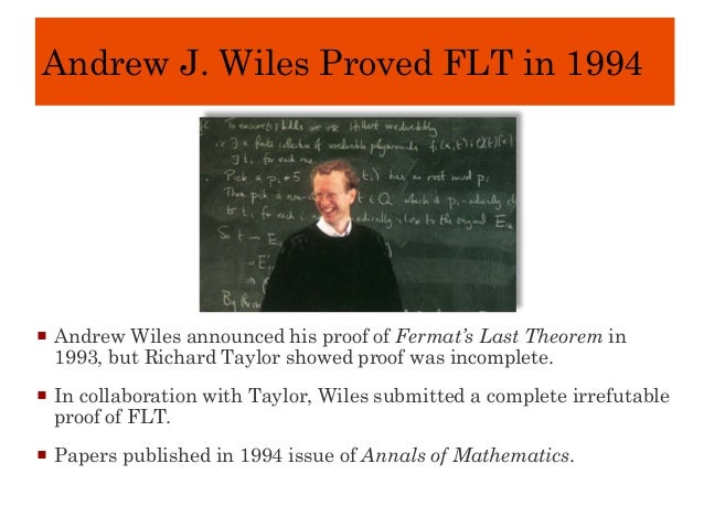 Fermats theorem and its role in the development of mathematics Fermats theorem and its role in the development of mathematics