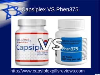 Capsiplex VS Phen375




http://www.capsiplexpillsreviews.com
 