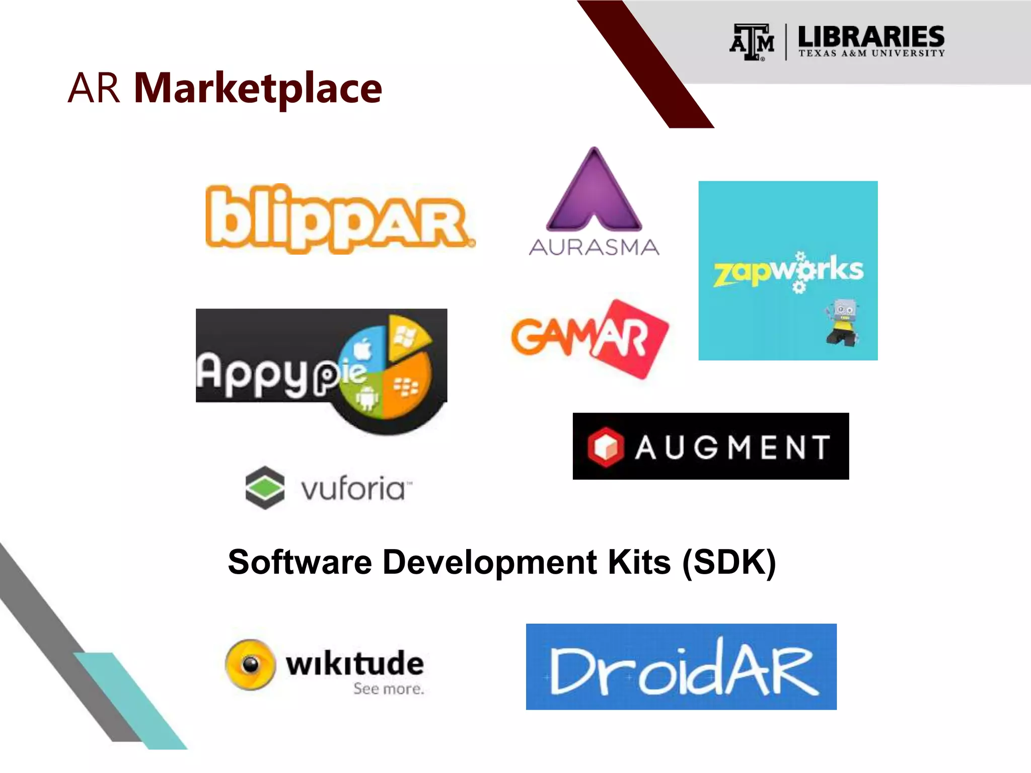 AR Marketplace
Software Development Kits (SDK)
 