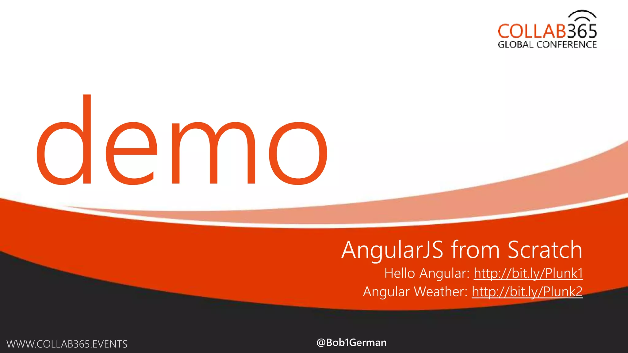 Online Conference June 17th and 18th 2015 WWW.COLLAB365.EVENTS demo @Bob1German 