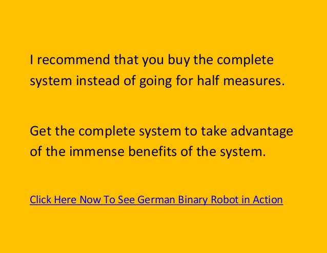 German binary robot review