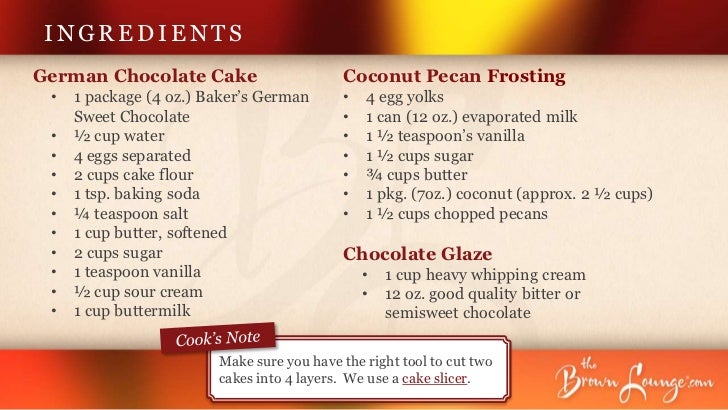 German Chocolate Cake Recipe