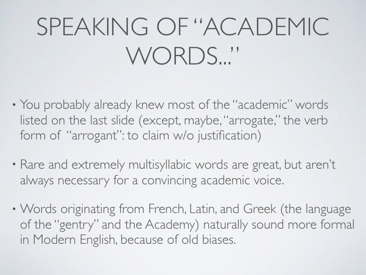 Academic Voice Using English's Biases For You