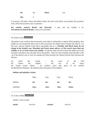 German Tutorial II | PDF