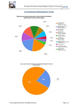 European IT Outsourcing Intelligence Report: Germany
                                                                               2012

                        OUTSOURCING IMPRESSIONS & PLANS




IT Sourcing Europe 2012 | All Rights Reserved                                  Page | 14
 
