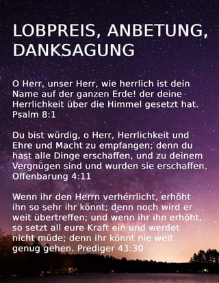 German Praise Worship Thanksgiving Tract