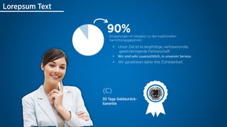 •
• Wir sind sehr zuversichtlich, in unserem Service.
•
 