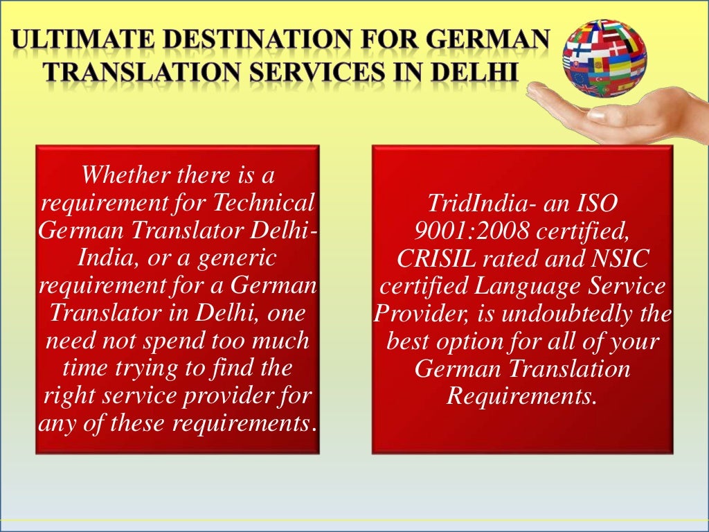 German Translator in DelhiGerman Translation Services in Delhi