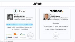 21
Challenges
1Think We're the Most Entrepreneurial Country In the World? Not So Fast
Difﬁcult to retain top talent
with lower salaries vs other
EU cities
Victim of its own success?
Rent and cost of living are
increasing
Culture of risk aversion and
slower adoption of new
products
English & German are used
Lower levels of
entrepreneurship vs rest of
Europe1
Relatively small talent pool
of software developers in
some sectors
 