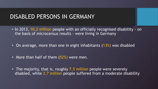 Germany Disability Germany-Health statistics | PPT