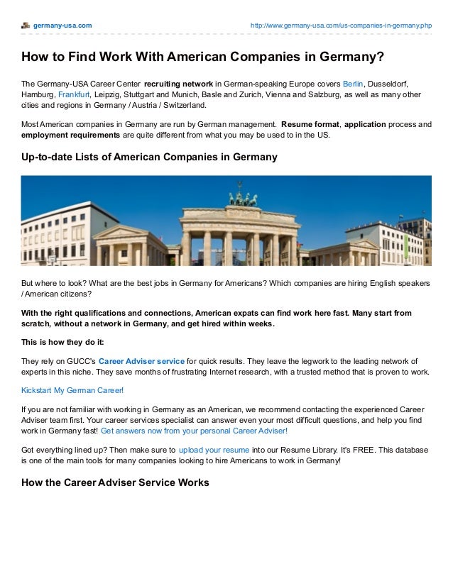 How to Find Work in Germany as an American