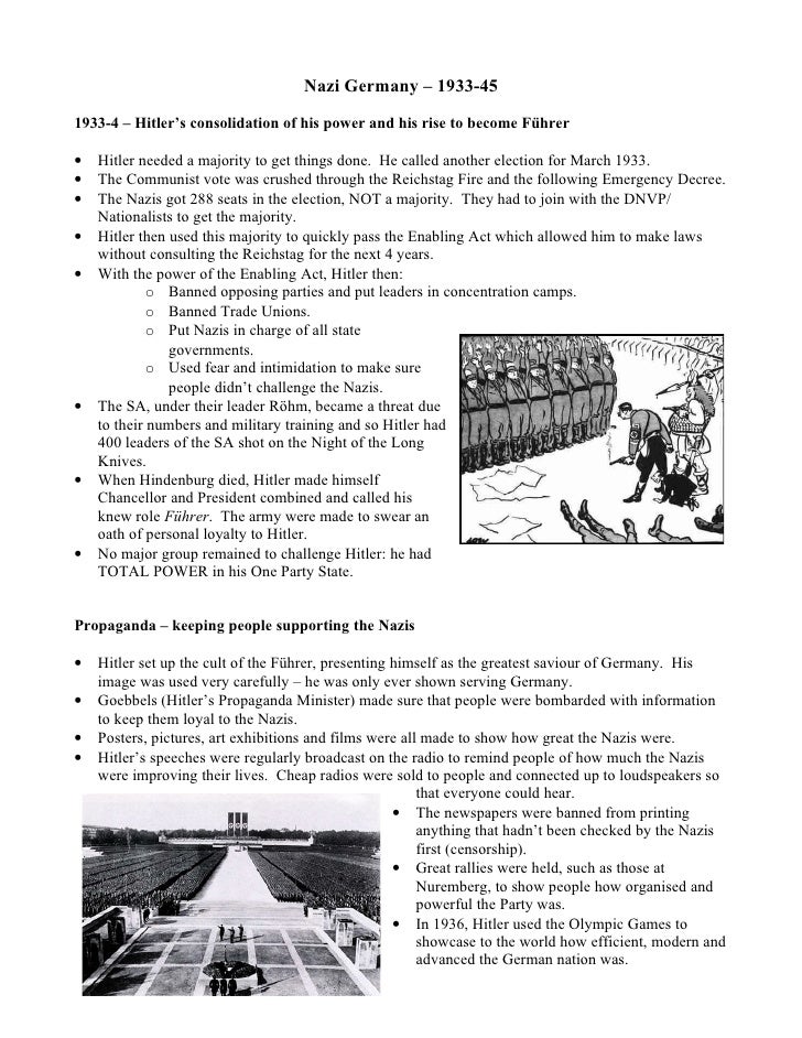 Nazi germany history essay questions