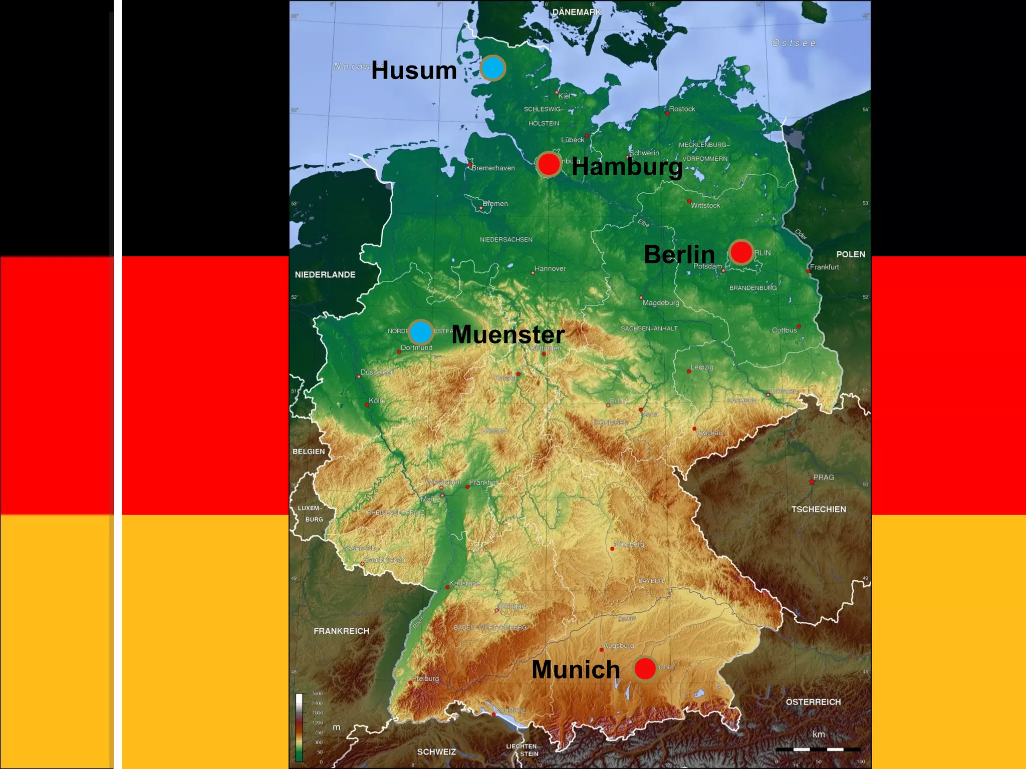 Husum Muenster Berlin Munich Hamburg