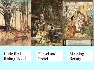Little Red
Riding Hood
Hansel and
Gretel
Sleeping
Beauty
 