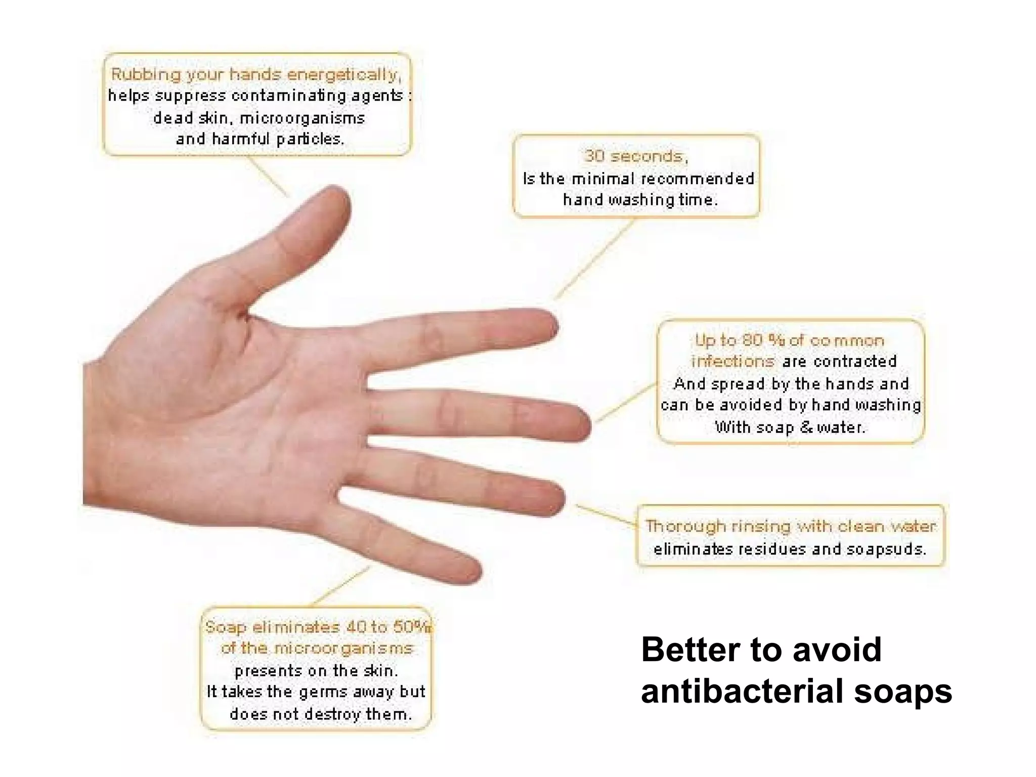 Better to avoid  antibacterial soaps 