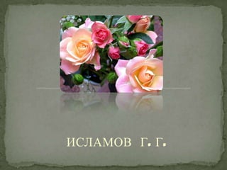 ИСЛАМОВ Г. Г.
 