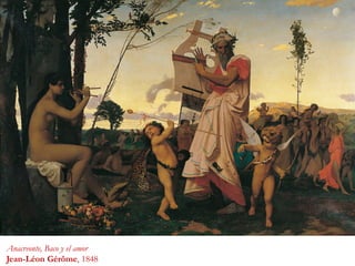 Anacreonte, Baco y el amor
Jean-Léon Gérôme, 1848
 