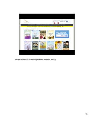 Pay	
 ?per	
 ?download	
 ?(di?erent	
 ?prices	
 ?for	
 ?di?erent	
 ?books)	
 ?

78	
 ?

 
