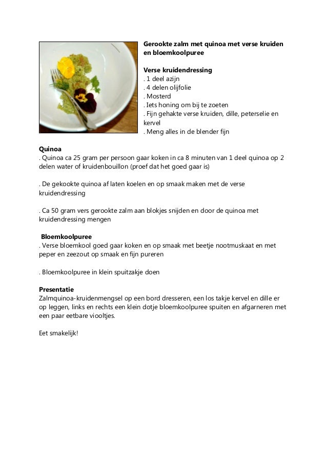 Gerookte Zalm Met Quinoa Erik Te Velthuis