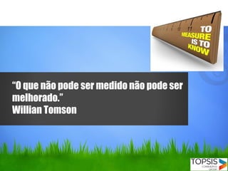 “O que não pode ser medido não pode ser
melhorado.”
Willian Tomson
 