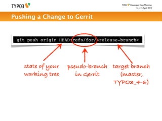 Developer Days München
                                                 12. - 15. April 2012



Pushing a Change to Gerrit...